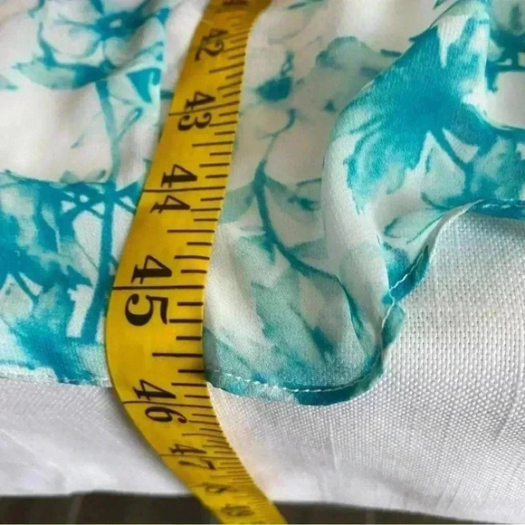 NWT Jill Stuart High Low Halter Maxi Dress Turquoise White Size 4 - Picture 14 of 16